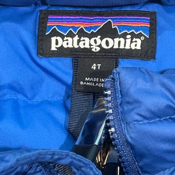 Patagonia Toddler Down Sweater Jacket 4T Blue Puffer Coat Kids Winter - Picture 9 of 12